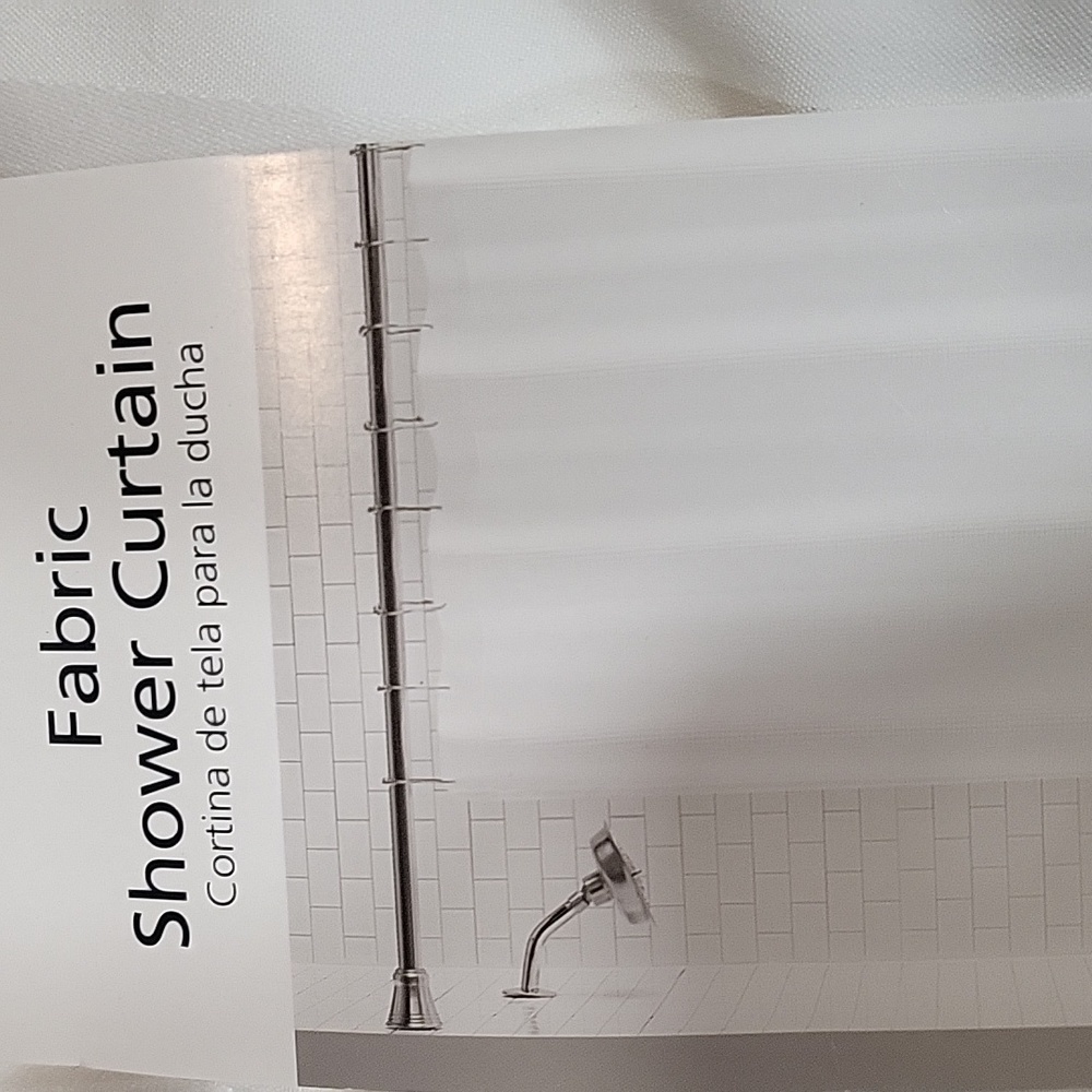 NWT Fabric White Striped  Shower Curtain 72"in x 72" - Picture 8 of 8